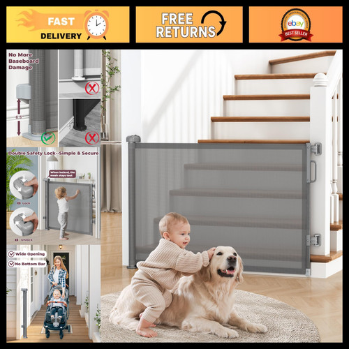 Retractable baby gate for - baby,