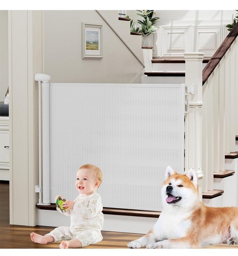 Retractable baby dog gate - retractable,