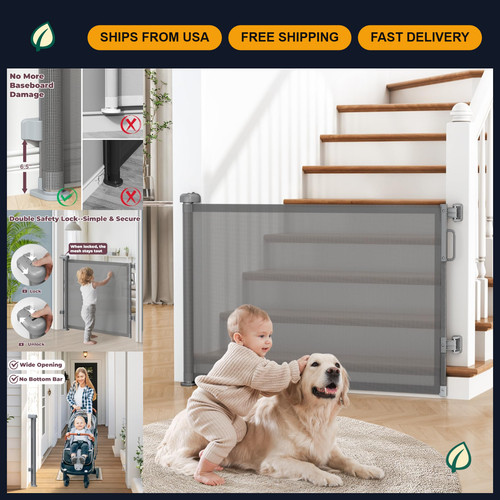 Retractable baby gate for - retractable,