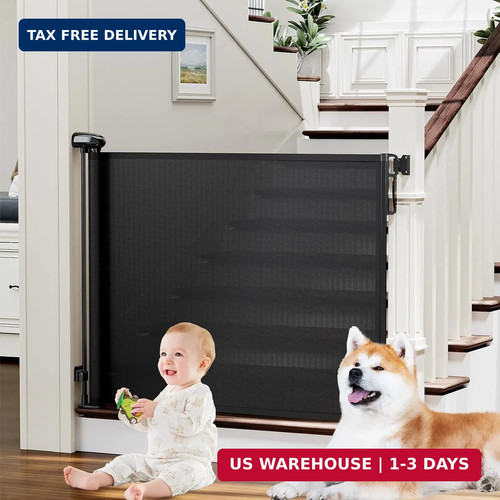 Retractable baby dog gate - baby,