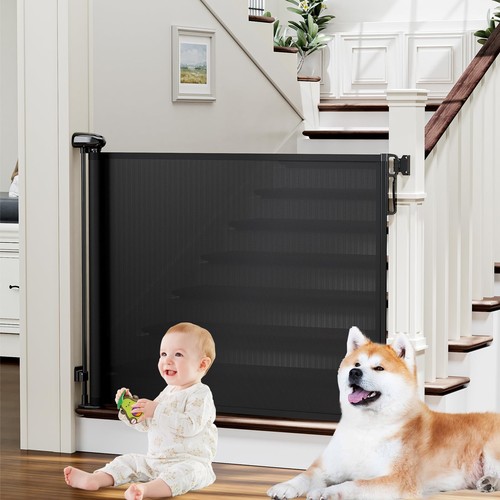 Retractable baby dog gate - retractable,