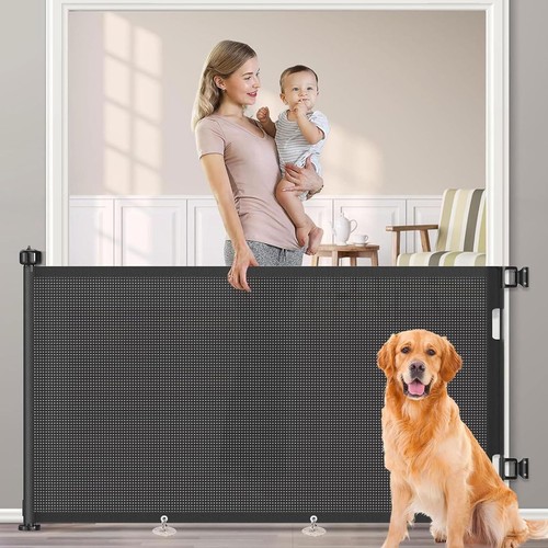 Retractable pet dog gate - dog,