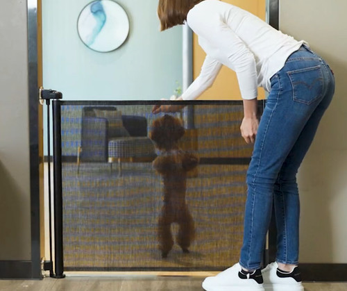 Mesh baby dog gate - baby, retractable