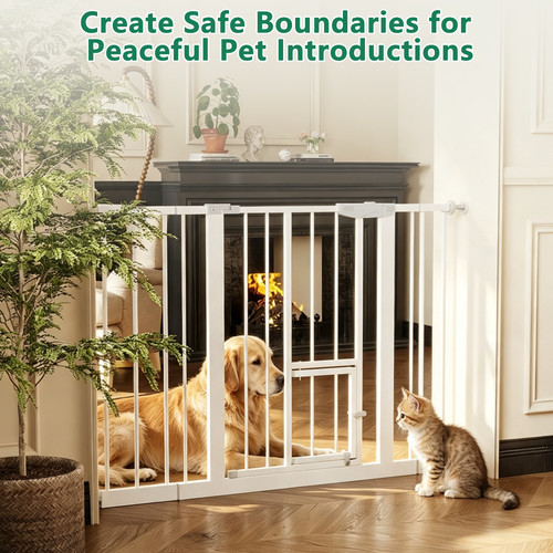 Baby safety gate with cat - safety,
